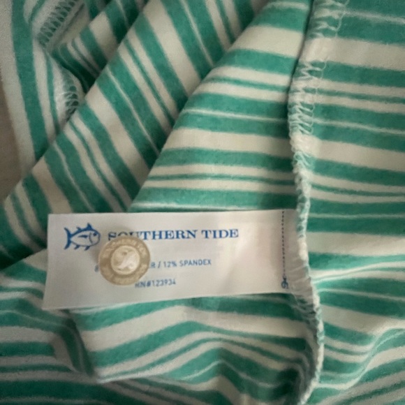 Southern Tide Short Sleeve Soft Knitted Horizontal Stripe Polo Top - Picture 16 of 16